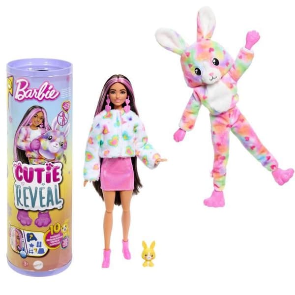 Barbie Sötnos Avslöjar Färgglad Drömkanin Docka med 10 Överraskningar HRK38