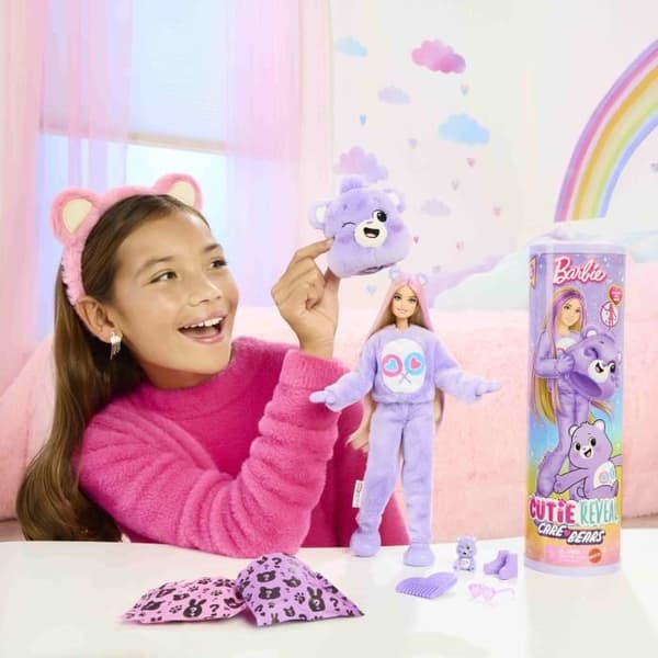 Barbie Cutie Reveal Care Bears Tougentille Mauve Dukke - 3 år+ - JCN94