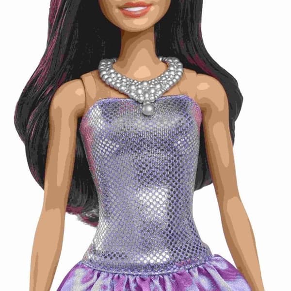 Barbie Fashionistas Brunettdocka i Lila Klänning - 3+ År - HYT92