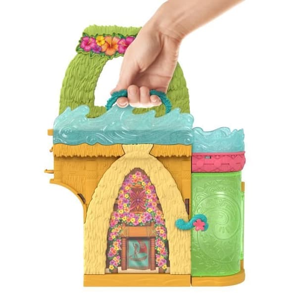 Disney Vaiana Staplingsberättelser Dockhusset med en liten Vaiana-docka, 1 djurvän och 9 tillbehör - MATTEL