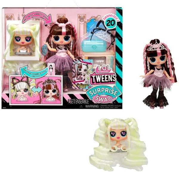 LOL Surprise Tweens Surprise Swap Modedocka - Bronze-2-Blonde Billie - 1 Tweens-docka 17 cm, 1 mini-stylinghuvud och