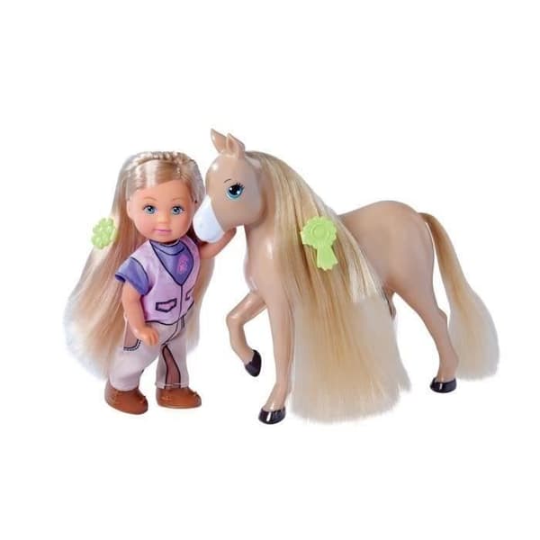 Vogn og hest til STEFFI LOVE Evi dukke - SILVERTORN - 12 cm - Tilbehør inkluderet