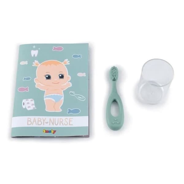Barnleksak - Smoby - Baby Nurse - Handfat och toalett - Kakeleffekt - Tillbehör ingår