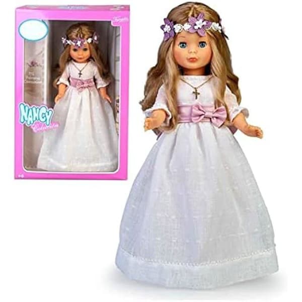 Samlardocka - FAMOSA - Nancy Collection Communion - 42 cm - Vit klänning - Korshänge
