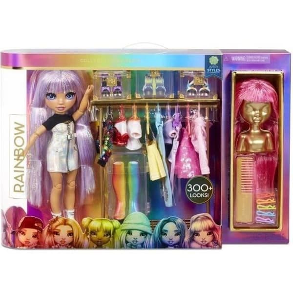 Rainbow High Dressing - Avery docka 27 cm + 35 tillbehör inklusive 2 gnistrande peruker - Mer än 300 looks att skapa