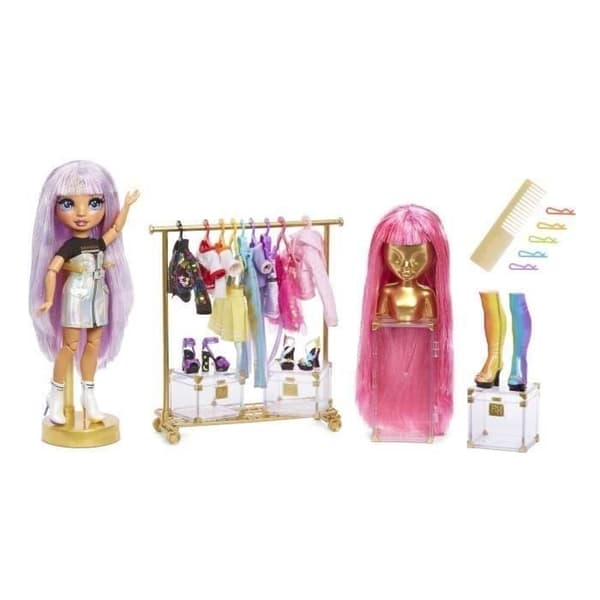 Rainbow High Dressing - Avery docka 27 cm + 35 tillbehör inklusive 2 gnistrande peruker - Mer än 300 looks att skapa