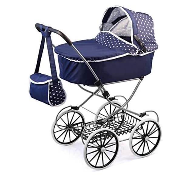 Dockvagn - Bayer - Classic Deluxe Barnvagn - Blå - 69 x 42 x 89 cm - Lämplig för 46 cm dockor