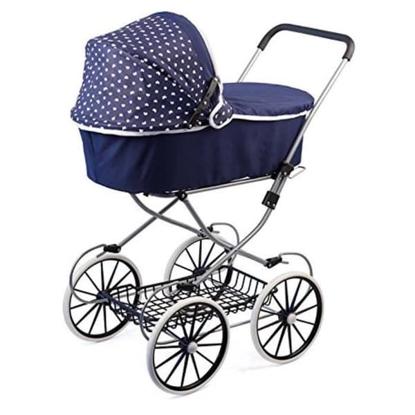Dockvagn - Bayer - Classic Deluxe Barnvagn - Blå - 69 x 42 x 89 cm - Lämplig för 46 cm dockor