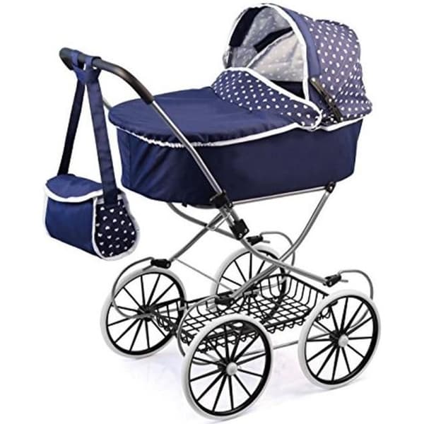 Dockvagn - Bayer - Classic Deluxe Barnvagn - Blå - 69 x 42 x 89 cm - Lämplig för 46 cm dockor