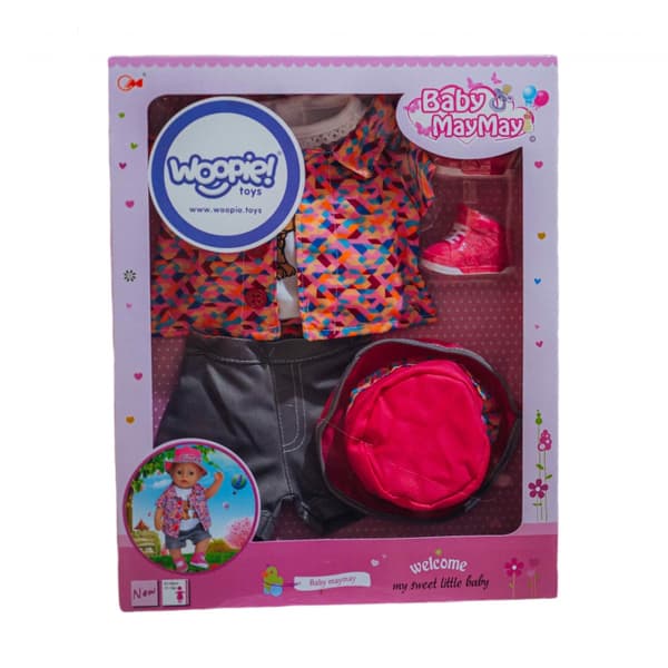 WOOPIE ROYAL Färgglada Dockkläder Hundjacka med Keps 43–46 cm