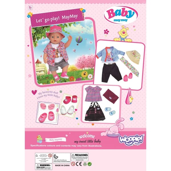 WOOPIE ROYAL Färgglada Dockkläder Hundjacka med Keps 43–46 cm