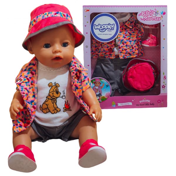 WOOPIE ROYAL Färgglada Dockkläder Hundjacka med Keps 43–46 cm
