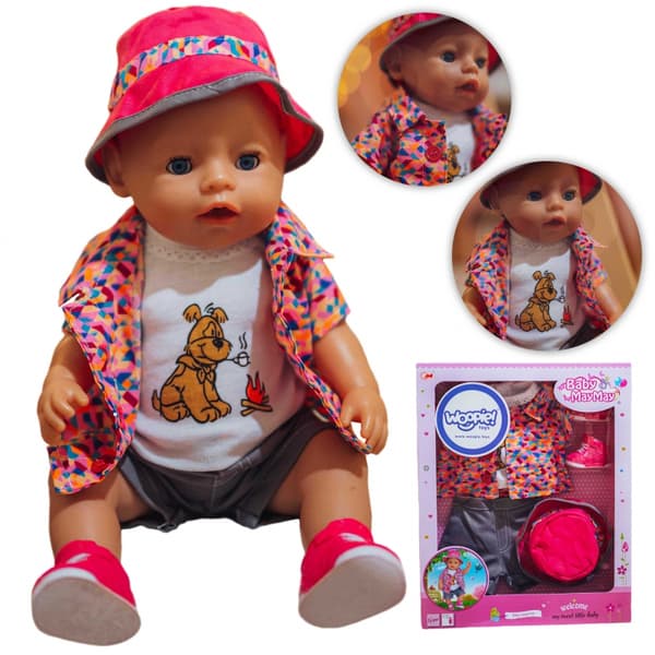 WOOPIE ROYAL Färgglada Dockkläder Hundjacka med Keps 43–46 cm
