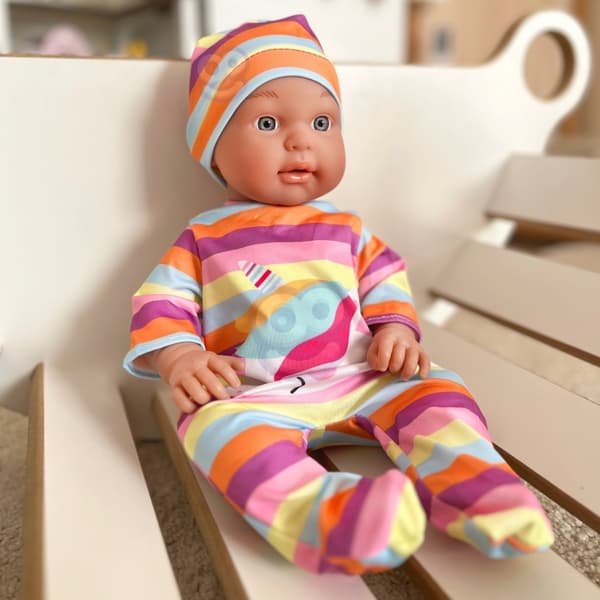 WOOPIE ROYAL Dockkläderset – Sparkdräkt, Bodysuit, Enhörningsmössa (43–46 cm)