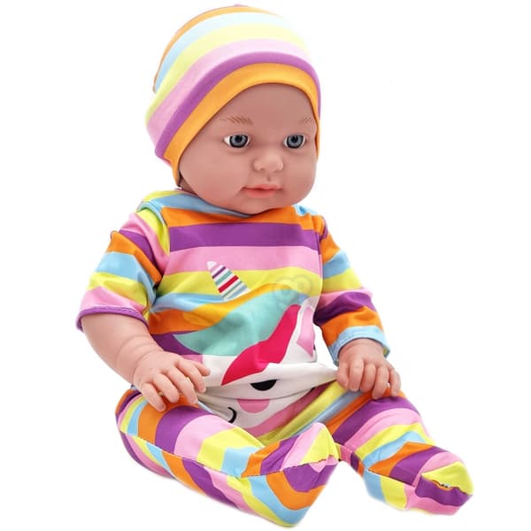 WOOPIE ROYAL Dockkläderset – Sparkdräkt, Bodysuit, Enhörningsmössa (43–46 cm)