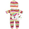 Miniatyrbild 10 av 11: WOOPIE ROYAL Dockkläderset – Sparkdräkt, Bodysuit, Enhörningsmössa (43–46 cm)