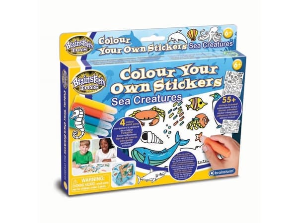 Brainstorm Colour Your Own Stickers- Sea Creatures
