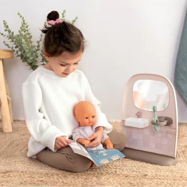 SMOBY Baby Nurse Dubbelsidig Toalett och Badrum för Docka med Tillbehör