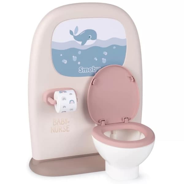 SMOBY Baby Nurse Dubbelsidig Toalett och Badrum för Docka med Tillbehör