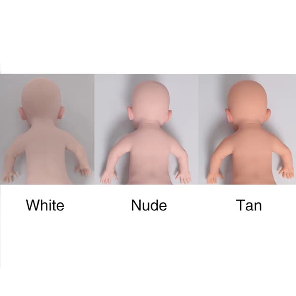 Reborn Baby Doll, 45 cm højde, 2,7 kg vægt,Hvid 45 cm 2,7 kg, med skelet