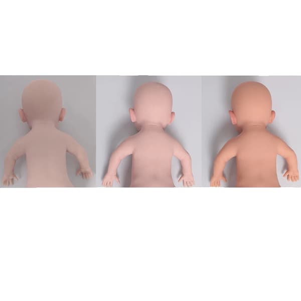 Reborn Baby Doll, 45 cm højde, 2,7 kg vægt,Hvid 45 cm 2,7 kg, med skelet