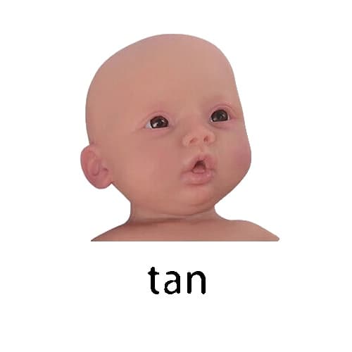 Silicone Reborn Baby Doll, Realistisk Känsla, Viktad Kropp,bruna ögon, inga hår inga skelett