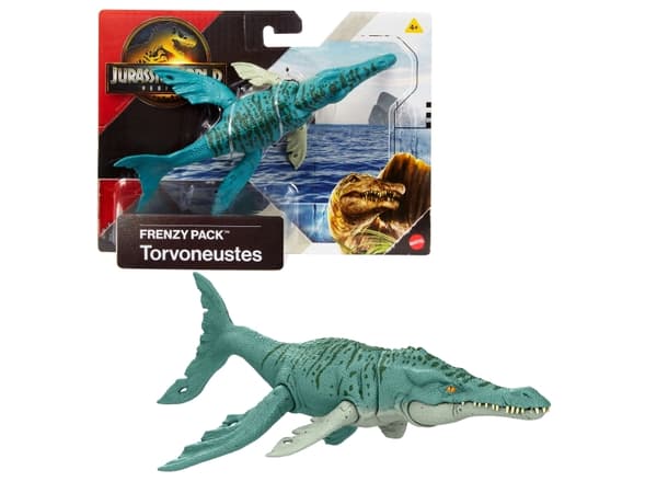 Mattel Frenzy Dinosaurie "Tarvoneustes" Jurassic World Rebirth Figur, 47 cm x 3 st. förpackning
