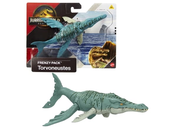 Mattel Frenzy Dinosaurie "Tarvoneustes" Jurassic World Rebirth Figur, 47 cm x 3 st. förpackning