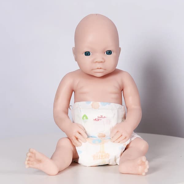 Genfødte dukker, blødt silikone materiale, DIY fødselsdagsgaver, Umalt Ufærdig, 18 tommer (45 cm) Pige