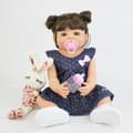 Miniatyrbild 2 av 4: BZDOLL Livliknande Återfödd Baby Docka, Full Silikon Vinyl, Vattentät Kropp,bruna ögon