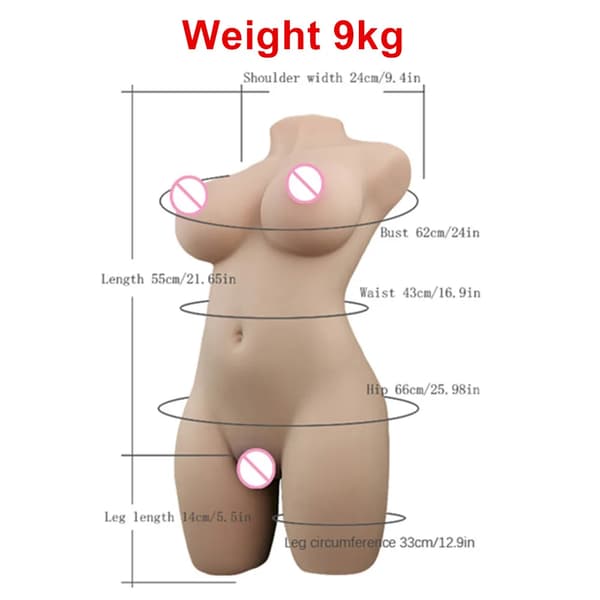 Mandlige onanister, 3D realistisk design, bløde brystfunktioner, 9 kg Sexdukke