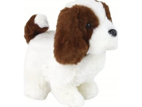 LeanToys Promenadhund Interaktiv leksak Skällande valp Vit och brun