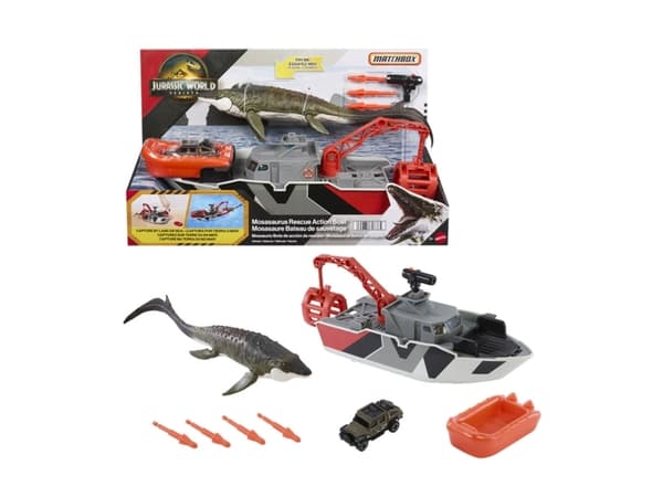 Jurassic World Rebirth Mosasaurus Rescue Boat