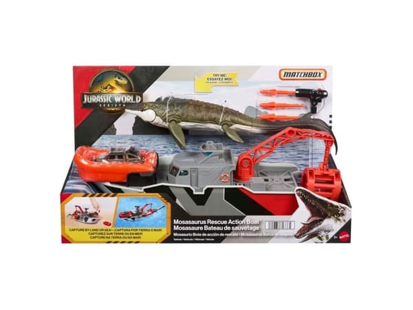 Jurassic World Rebirth Mosasaurus Rescue Boat