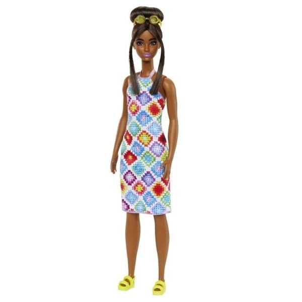 Barbie Fashionistas 210 med bulle och virkad klänning utan rygg - Modedocka -BARBIE - HJT07 - BARBIE FASHION DOLL