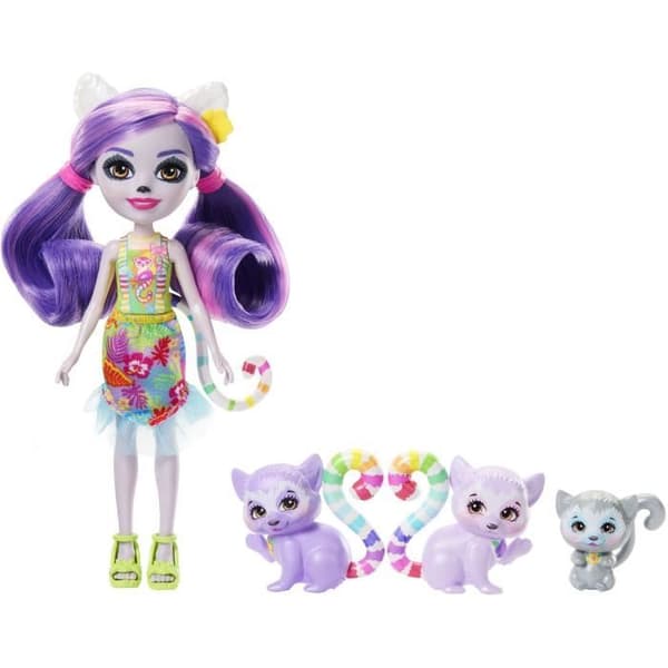 Enchantimals Sunshine Beach-Lorinda Lemur Family-Box HRX86