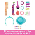 Miniatyrbild 3 av 6: Barbie®-Ultra hårstylinghuvud Brun lockigt regnbåge Höjdpunkter HMD79