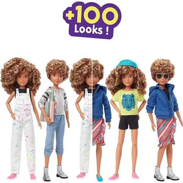 Anpassningsbar docka med lockigt blont hår - Creatable World - 30 cm - MATTEL