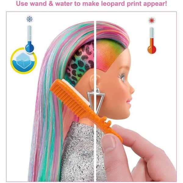 Barbie Doll - Mattel - GRN81 - Regnbåghår - Färgbyte - 16 tillbehör ingår