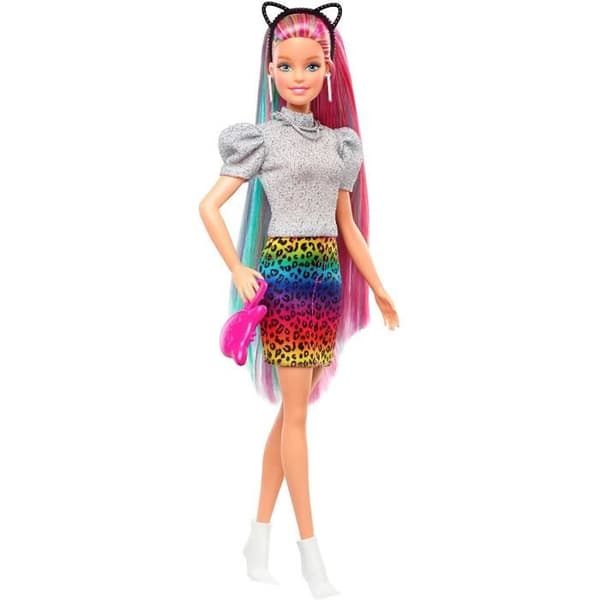Barbie Doll - Mattel - GRN81 - Regnbåghår - Färgbyte - 16 tillbehör ingår