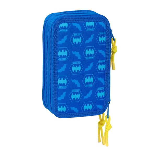 Trippel pennfodral Batman Blå 12,5 x 19,5 x 5,5 cm 37 Delar