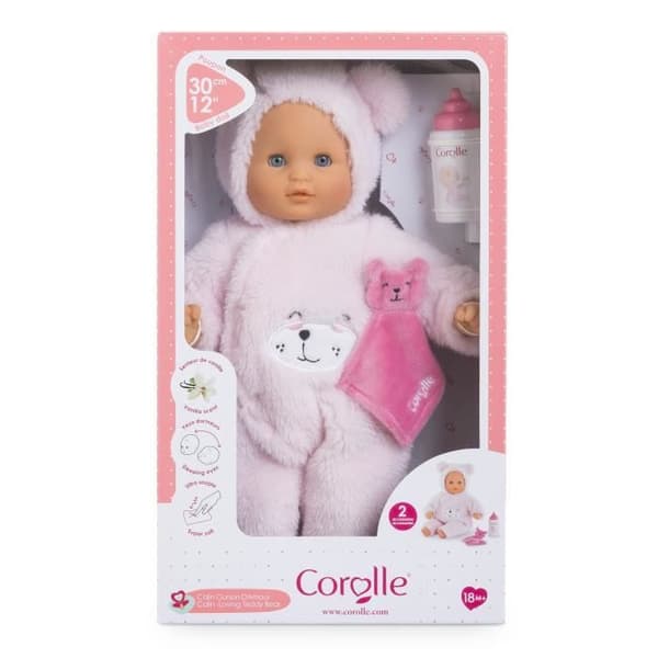 Mån Premier Poupon COROLLE - Cuddly Baby Bear of Love - 30 cm - 2 tillbehör - vaniljdoft - från 18 månader
