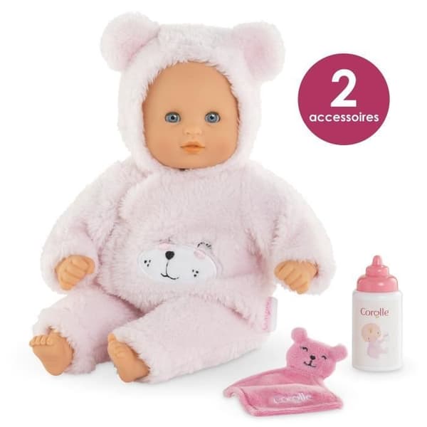 Mån Premier Poupon COROLLE - Cuddly Baby Bear of Love - 30 cm - 2 tillbehör - vaniljdoft - från 18 månader