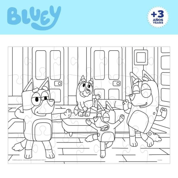 Barnpussel Bluey Dubbelsidig 24 Delar 50 x 35 cm (12 antal)