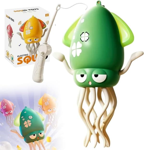 OBOSOE Electric Crawling Octopus Toy - Dancing Octopus Toy med ledlampor och musik, rolig kreativ 8-ben actionrörelse, USB-laddningsbar
