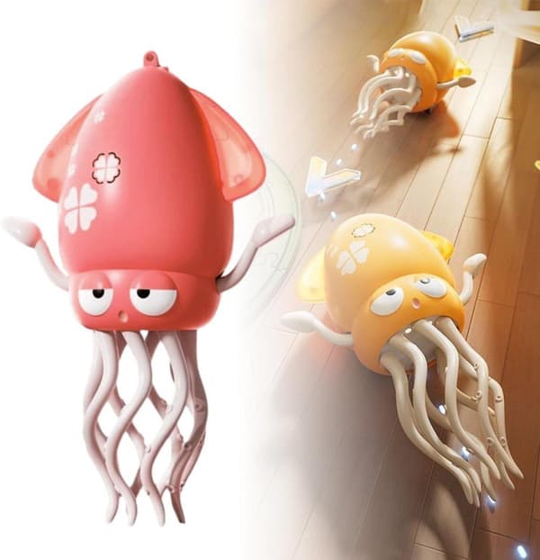 OBOSOE Electric Crawling Octopus Toy - Dancing Octopus Toy med ledlampor och musik, rolig kreativ 8-ben actionrörelse, USB-laddningsbar