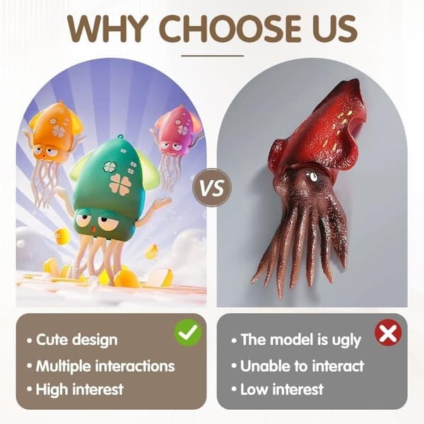 OBOSOE Electric Crawling Octopus Toy - Dancing Octopus Toy med ledlampor och musik, rolig kreativ 8-ben actionrörelse, USB-laddningsbar
