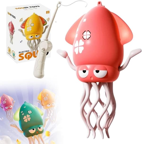 OBOSOE Electric Crawling Octopus Toy - Dancing Octopus Toy med ledlampor och musik, rolig kreativ 8-ben actionrörelse, USB-laddningsbar
