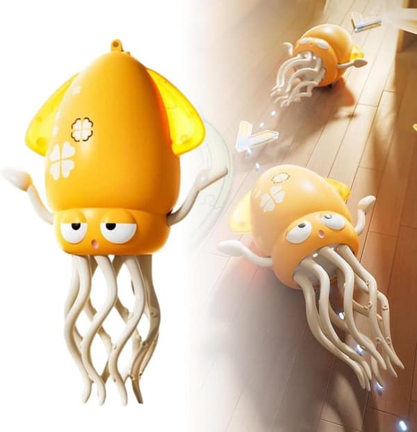 OBOSOE Electric Crawling Octopus Toy - Dancing Octopus Toy med ledlampor och musik, rolig kreativ 8-ben actionrörelse, USB-laddningsbar