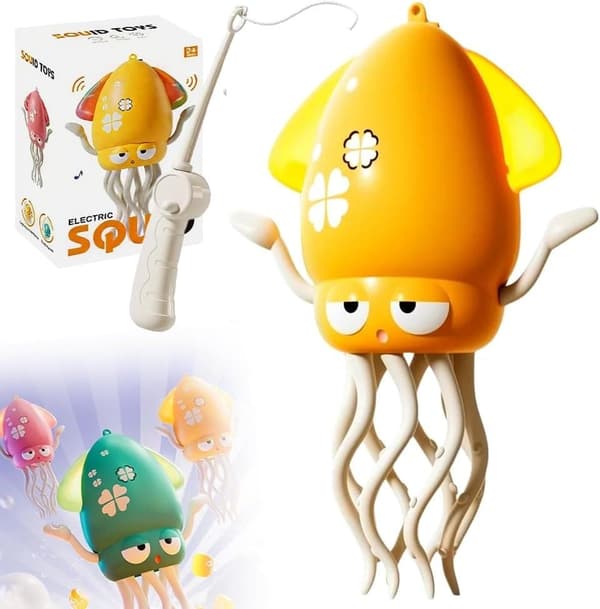 OBOSOE Electric Crawling Octopus Toy - Dancing Octopus Toy med ledlampor och musik, rolig kreativ 8-ben actionrörelse, USB-laddningsbar